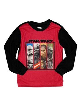 STAR WARS Boy's Black And Red Graphic Long Sleeve Pajama Top Size 8